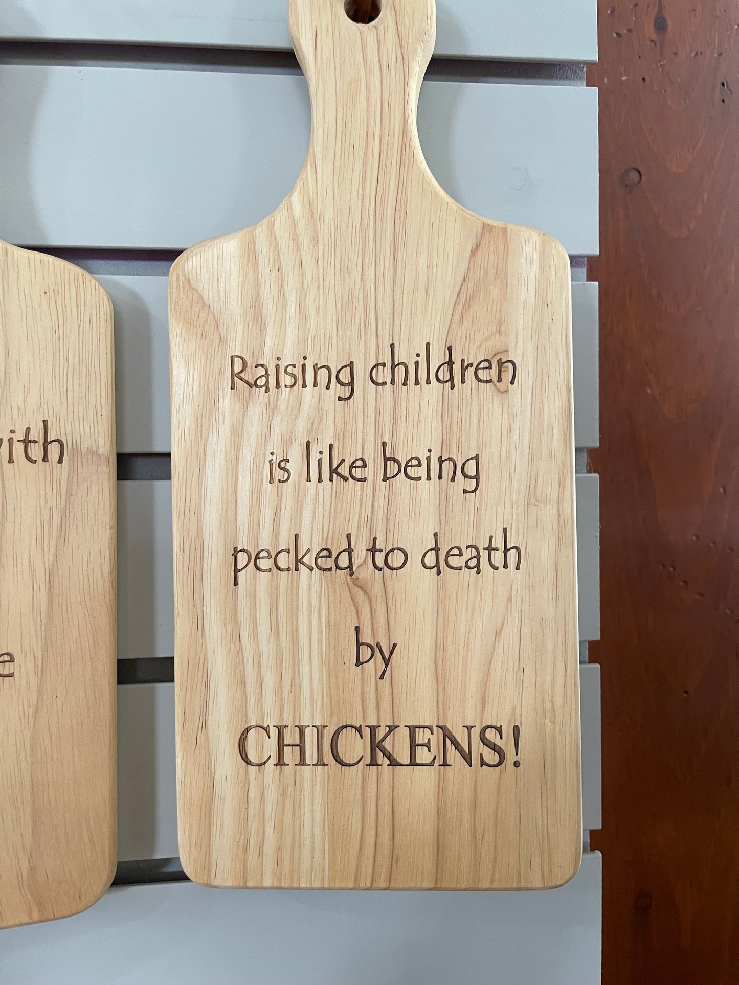Rustic Wooden Cutting Board With Funny Engravings (Small)