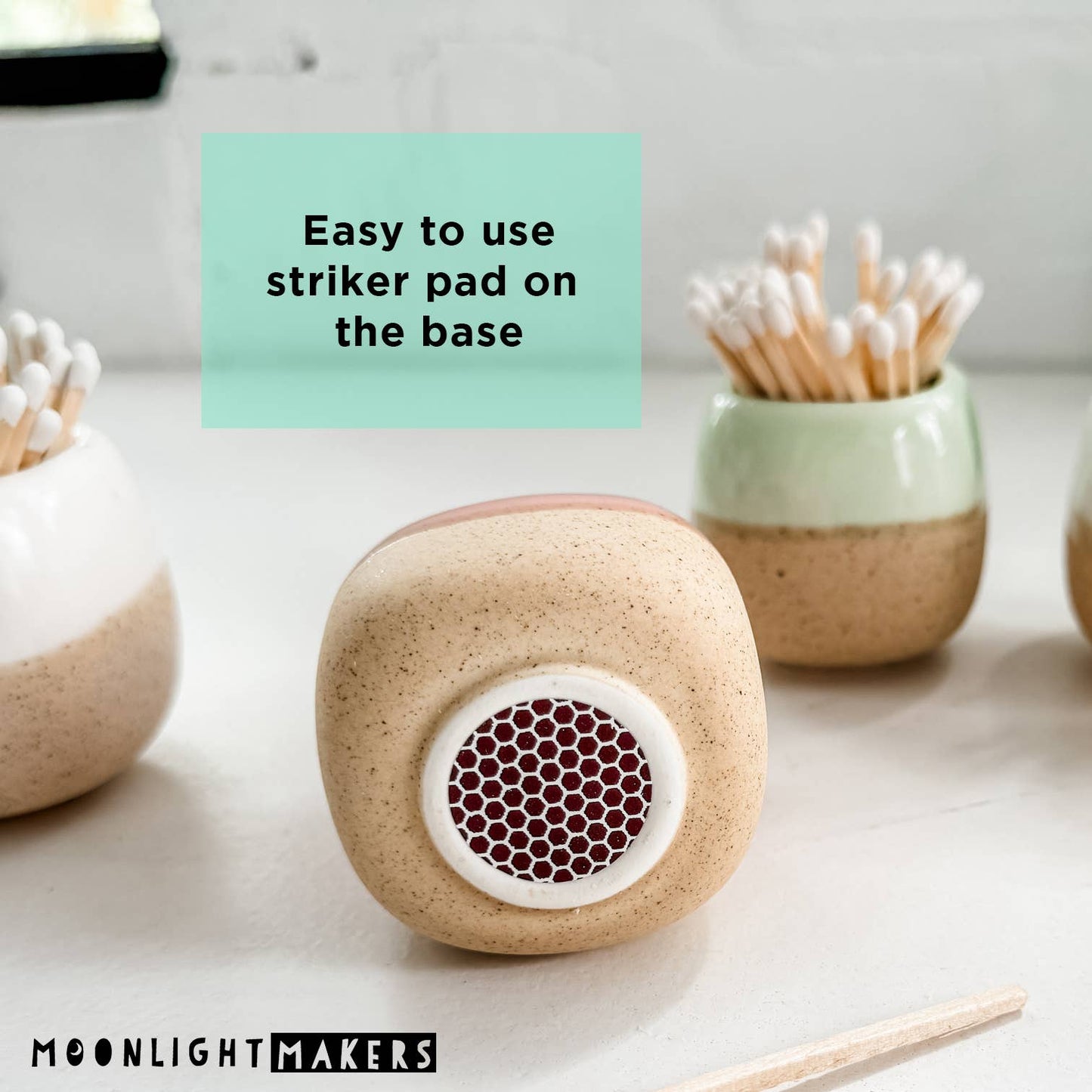 Ceramic Match Holders - With or Without Matches - 5 Colors