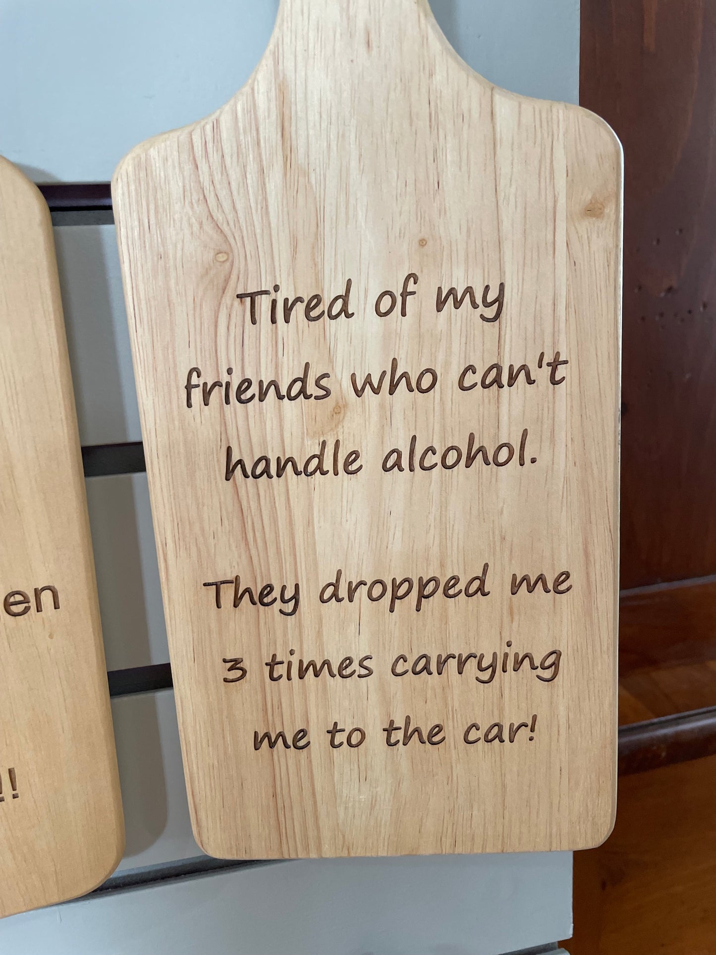 Rustic Wooden Cutting Board With Funny Engravings (Small)