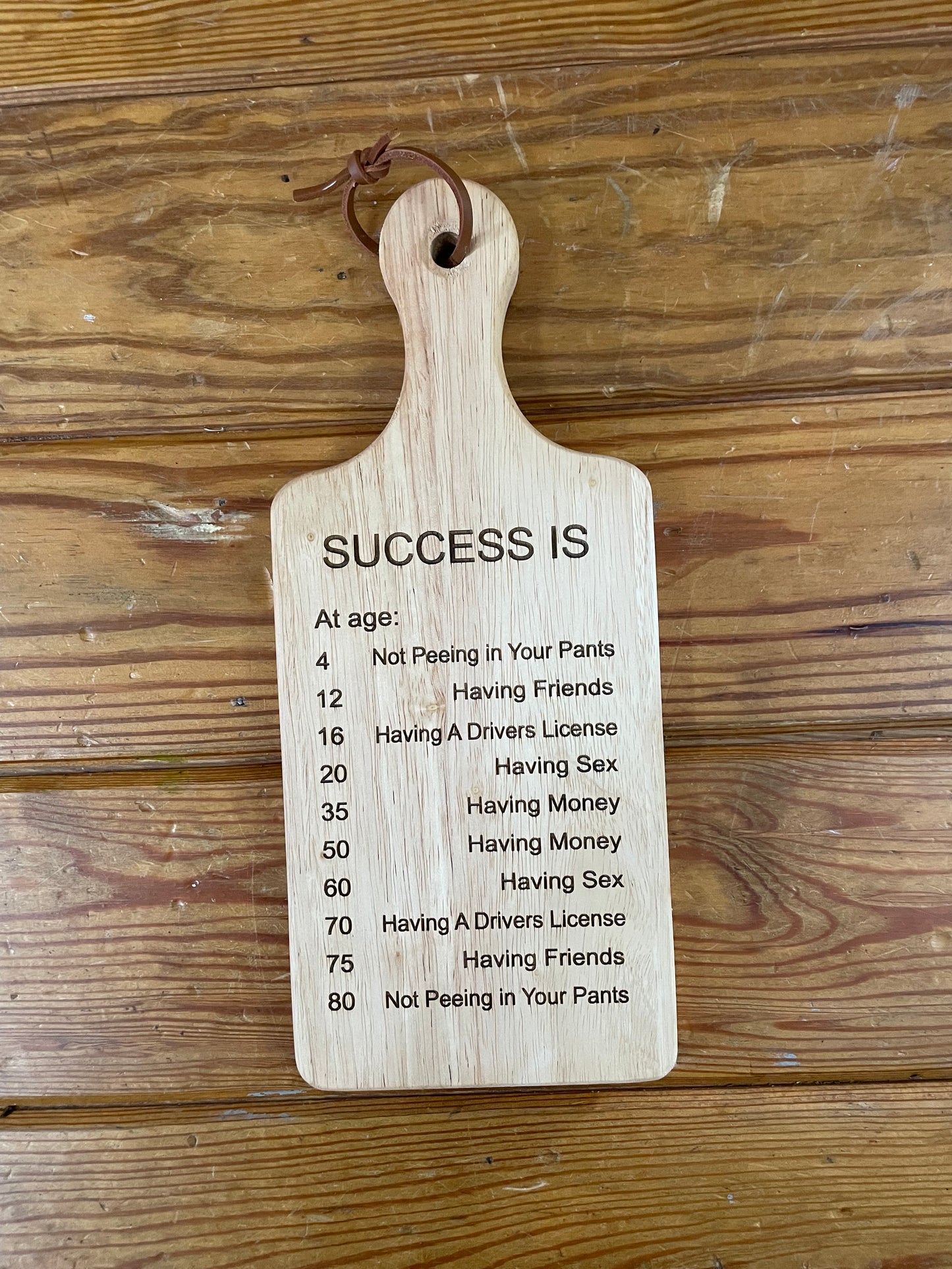 Rustic Wooden Cutting Board With Funny Engravings (Small)