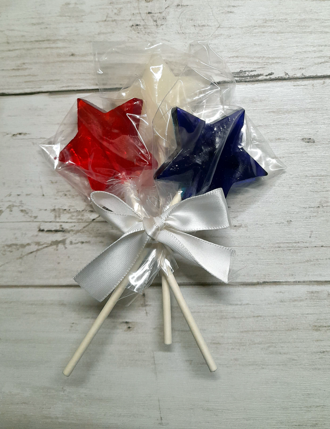 Red, White and Blue Hearts Patriotic Lollipops