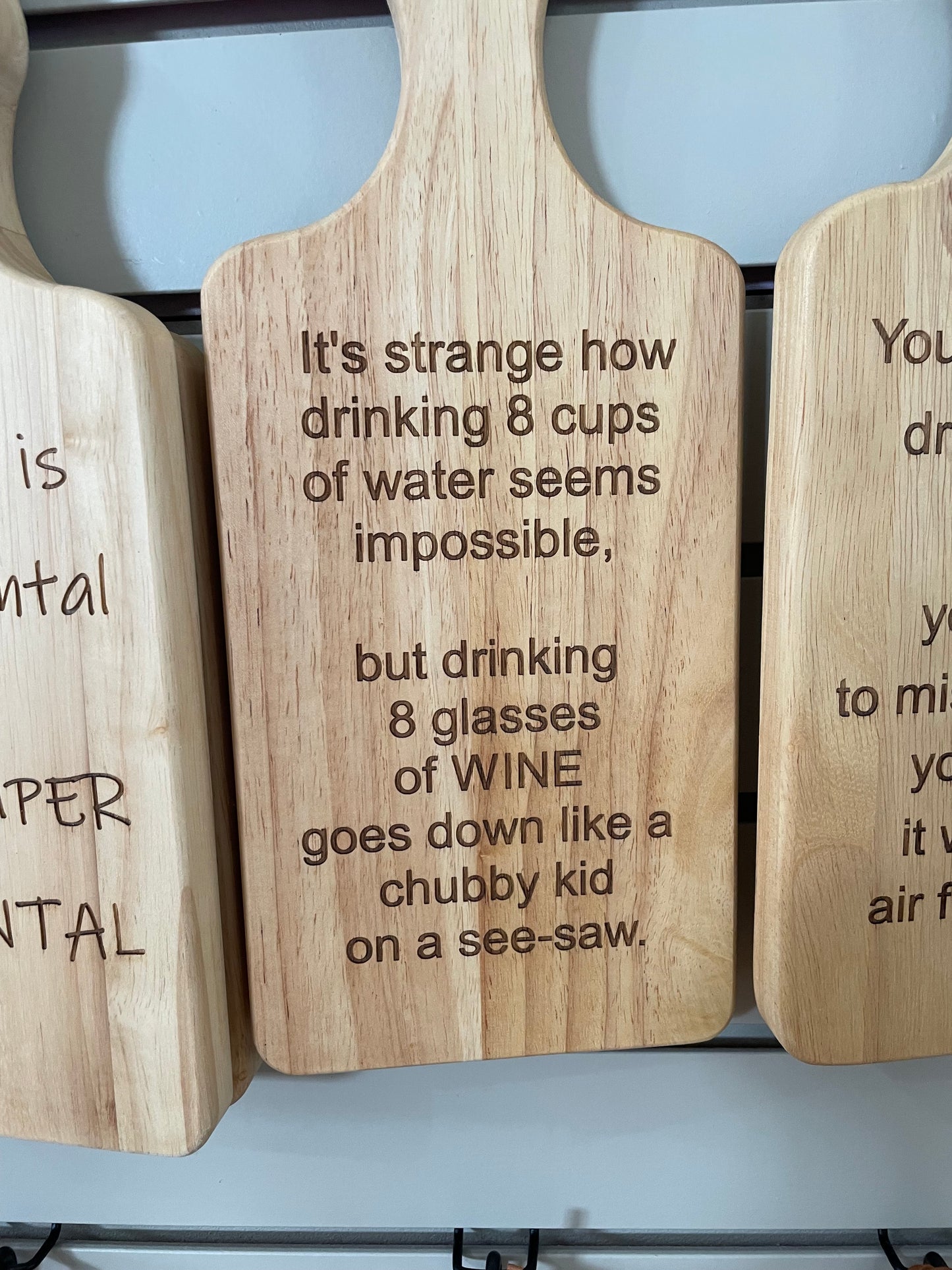Rustic Wooden Cutting Board With Funny Engravings (Small)
