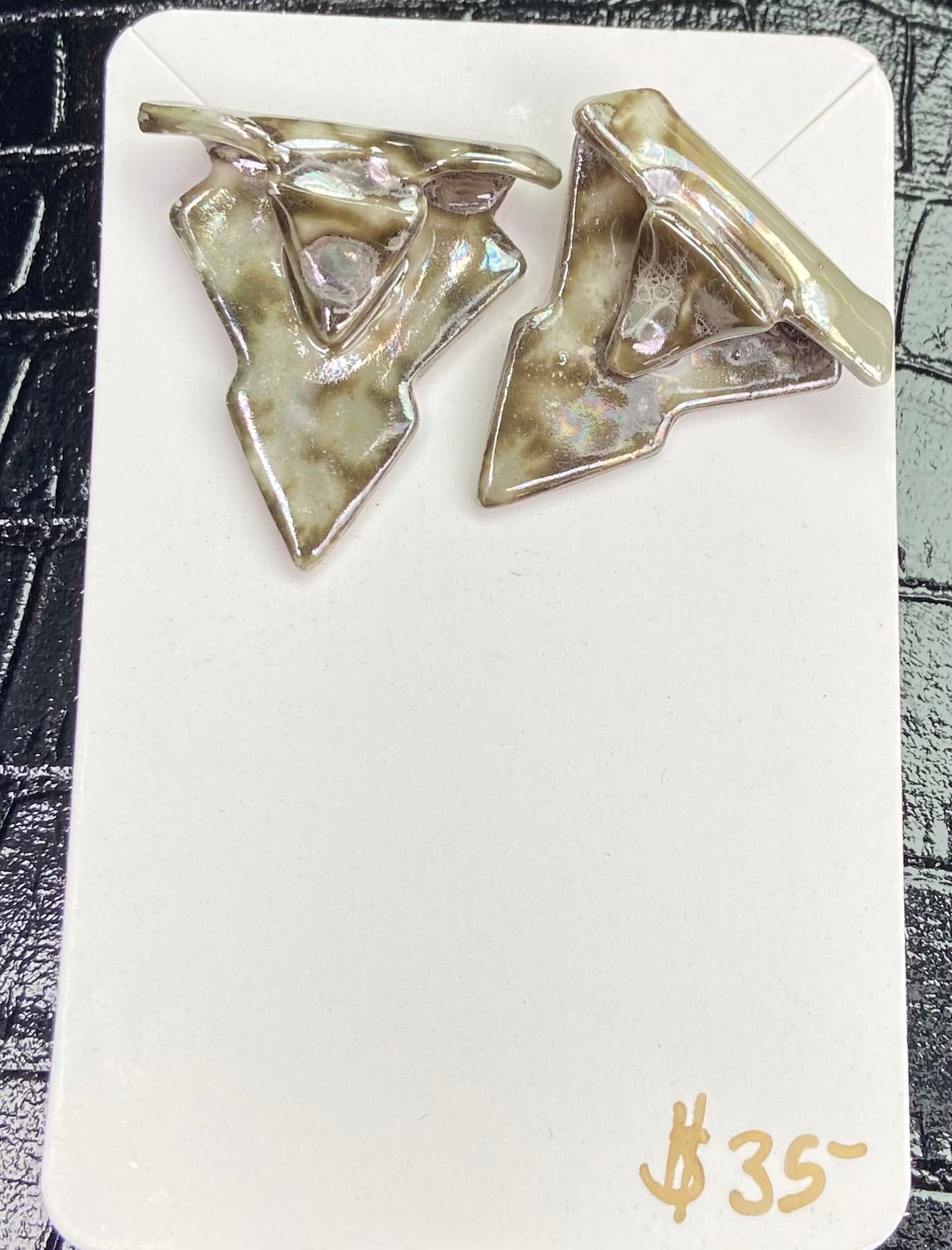 Hand Painted Porcelain Earrings