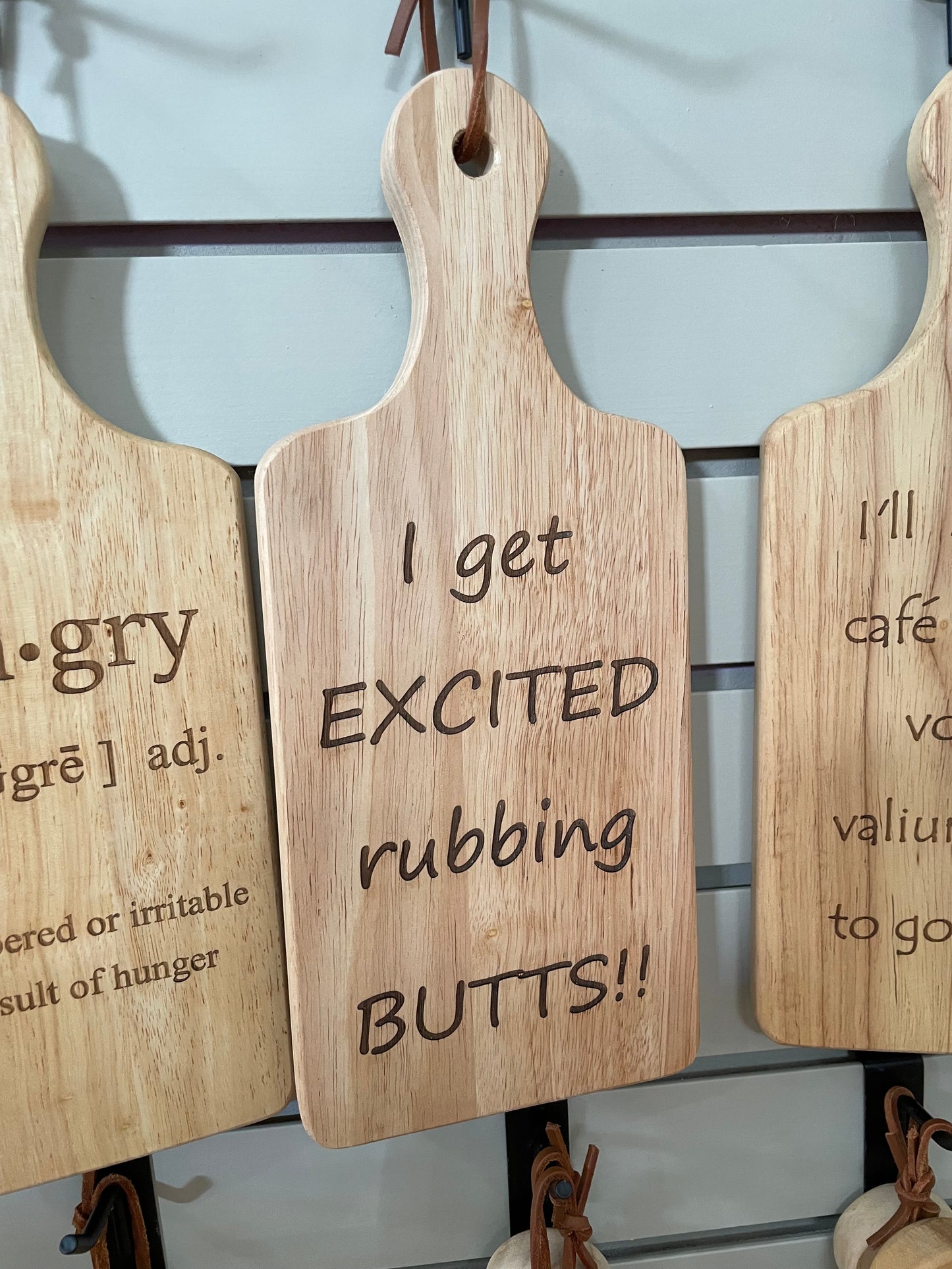 Rustic Wooden Cutting Board With Funny Engravings (Small)