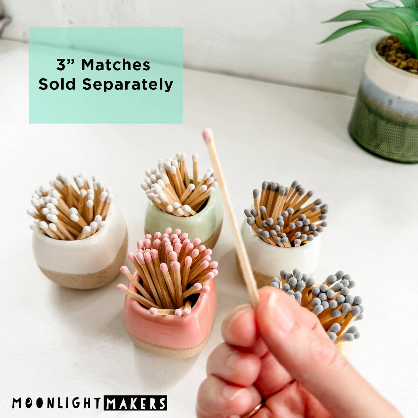 Ceramic Match Holders - With or Without Matches - 5 Colors