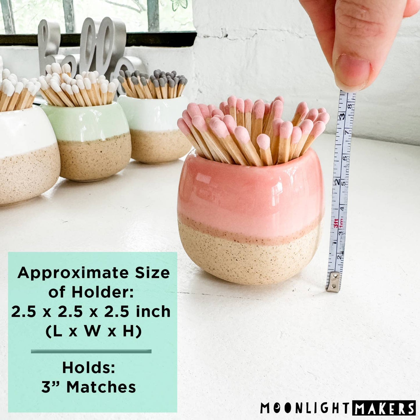 Ceramic Match Holders - With or Without Matches - 5 Colors