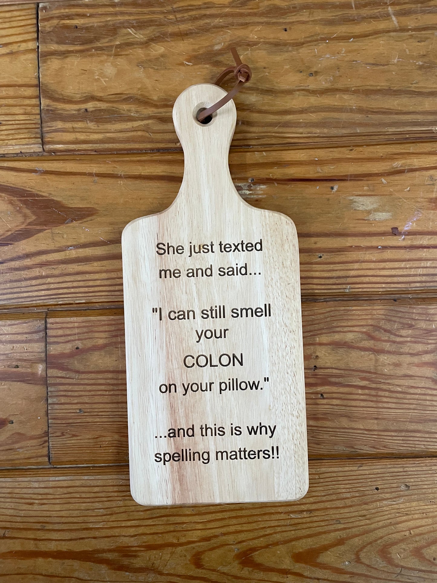 Rustic Wooden Cutting Board With Funny Engravings (Small)