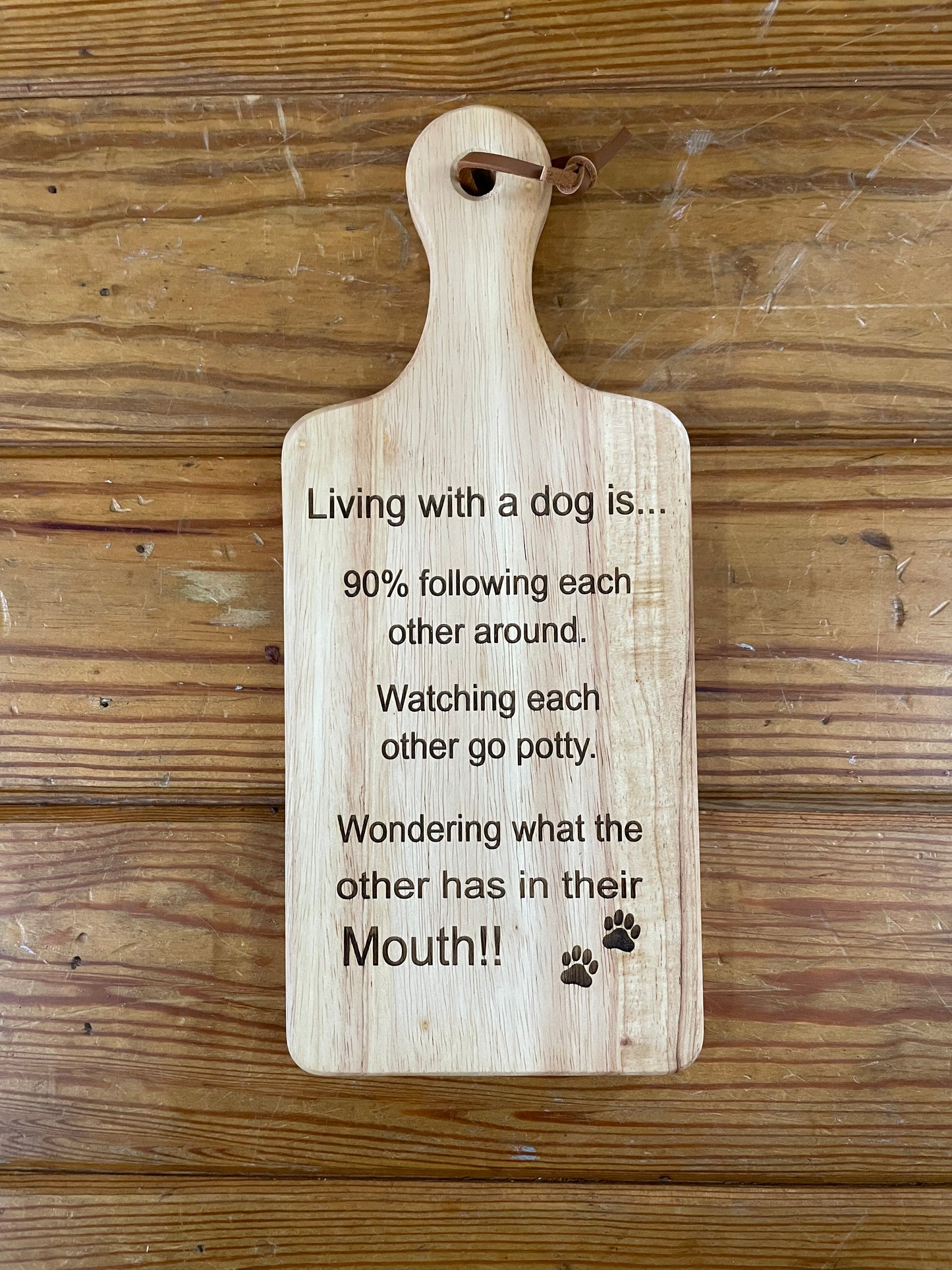 Rustic Wooden Cutting Board With Funny Engravings (Small)