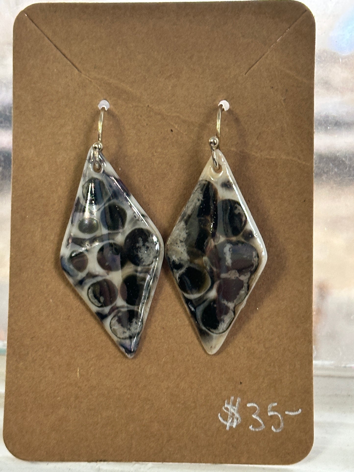 Hand Painted Porcelain Earrings