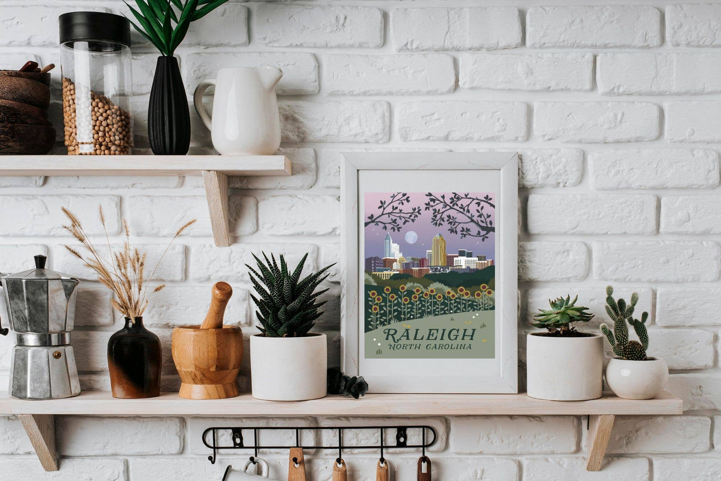 Raleigh, North Carolina 8x10 Retro Travel Art Print