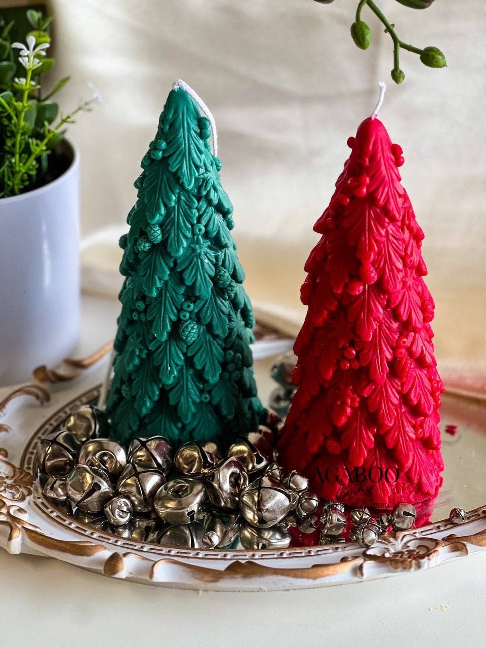 Charming Christmas Tree Candle 7x3in