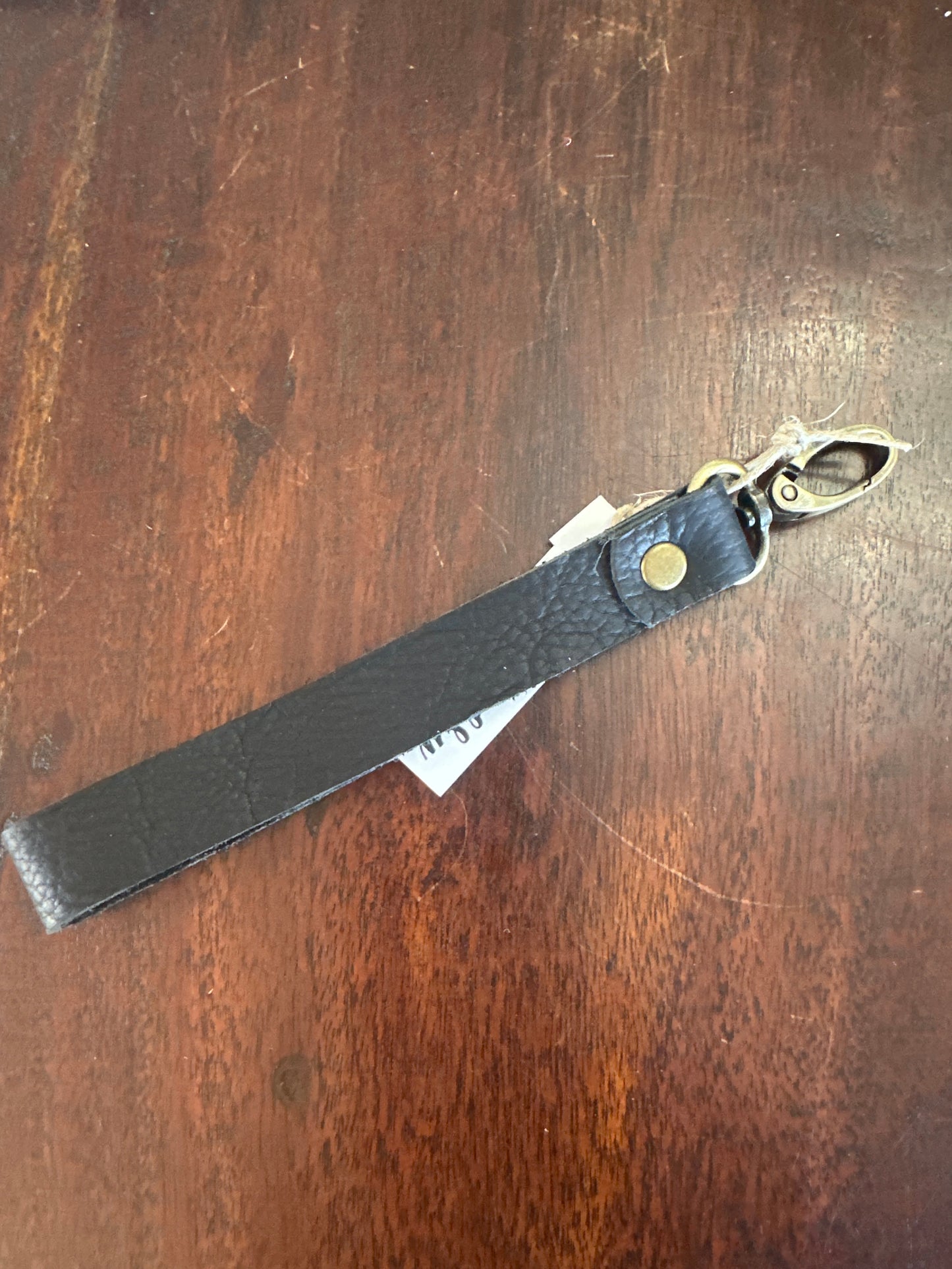 Leather keychain wristlet