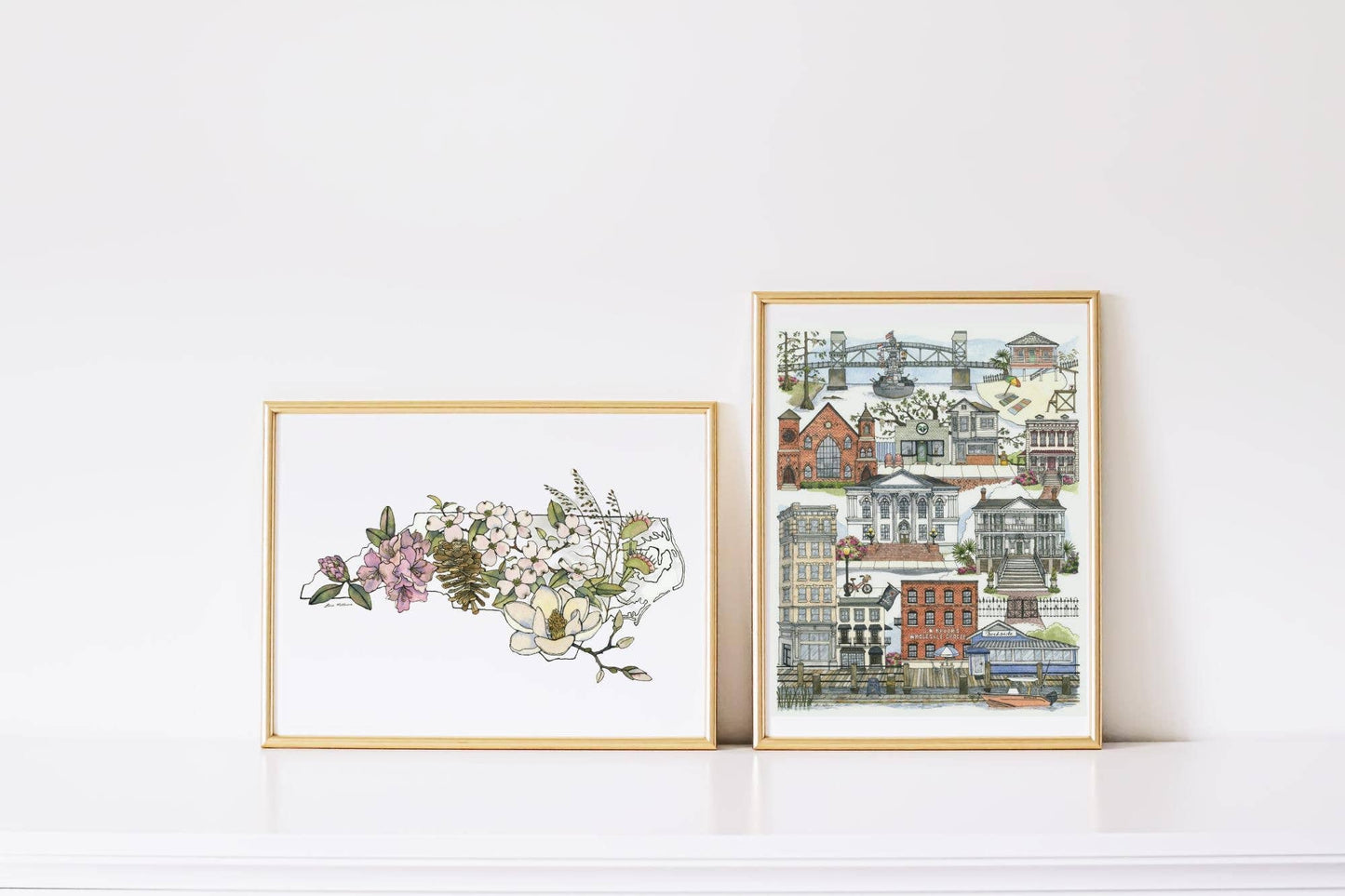 North Carolina Native Plants watercolor art print