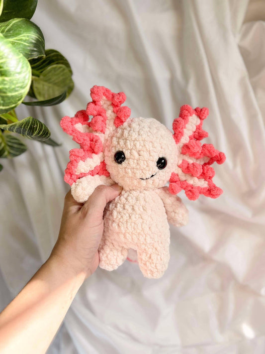Crochet Axolotl, Axolotl Amigurumi, Handmade Stuffed Axolotl