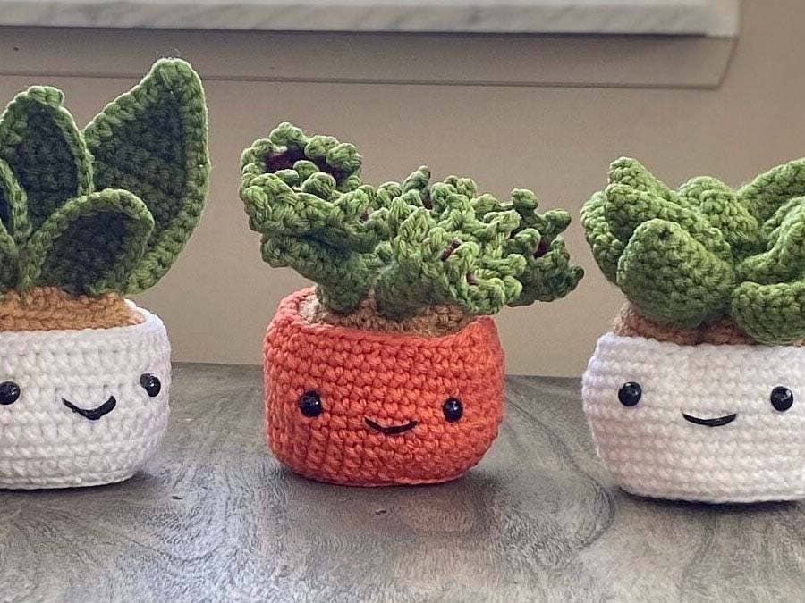 Crochet Succulent Plant, Amigurumi - Snake Plant Design