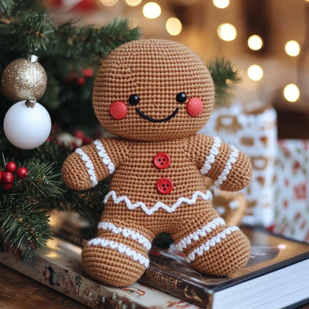 Crochet Christmas Gingerbread Man, Amigurumi Christmas