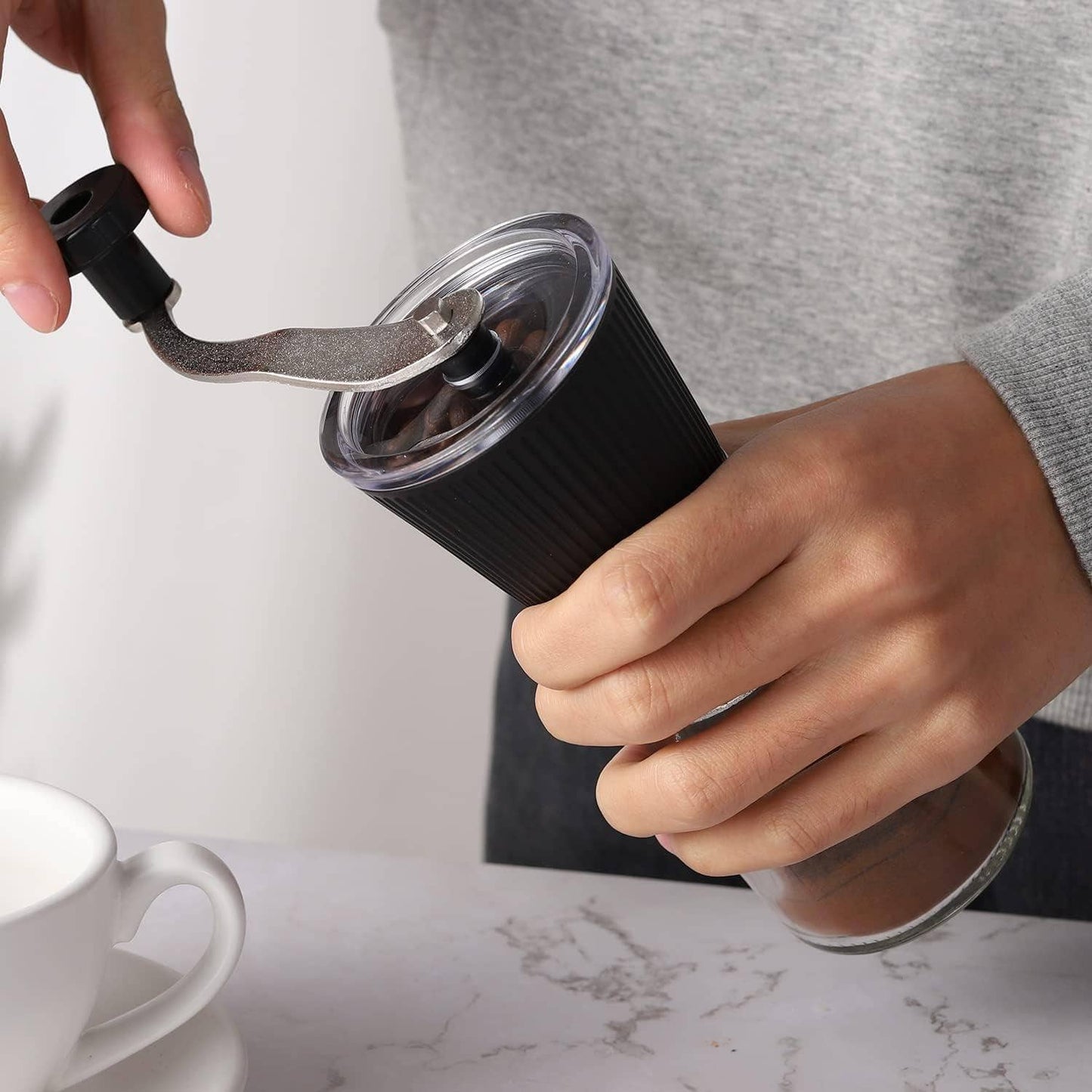 Hand Grinder Coffee Mill with Adjustable Conical Ceramic Bur