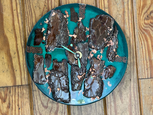 Pine Bark Resin Clock
