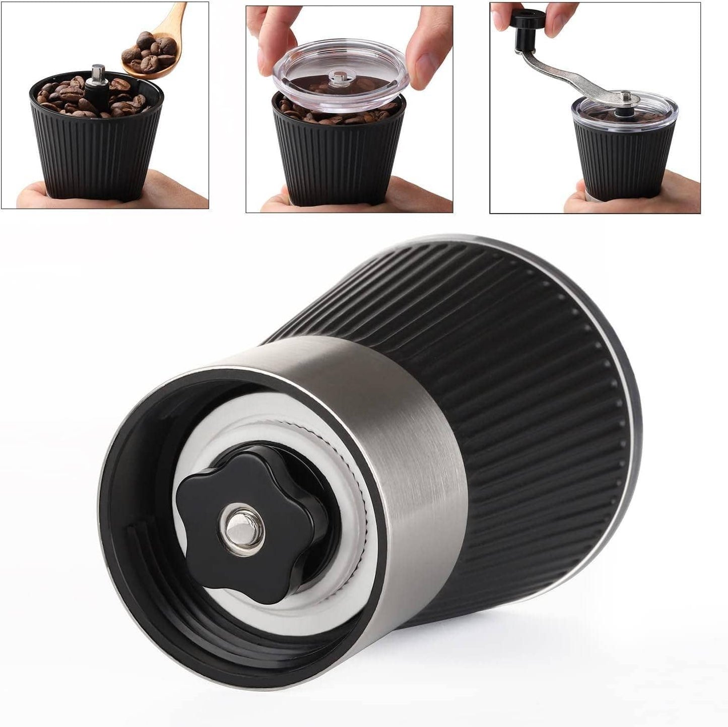 Hand Grinder Coffee Mill with Adjustable Conical Ceramic Bur