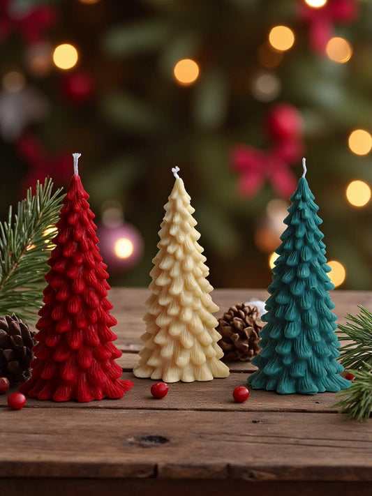 Elegant Large Christmas Tree Candle 7x3.5in