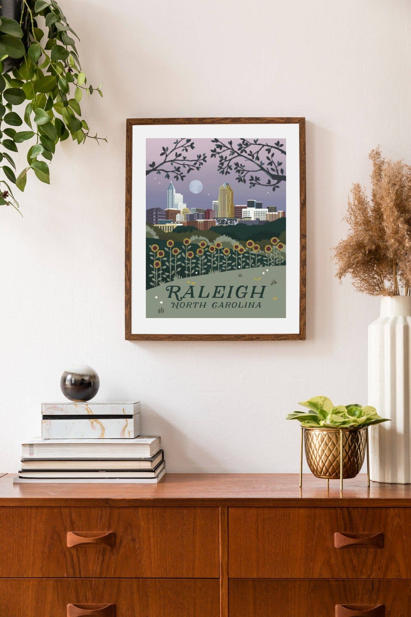 Raleigh, North Carolina 8x10 Retro Travel Art Print