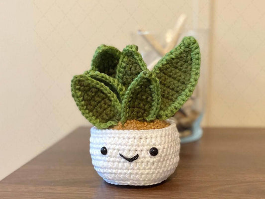 Crochet Succulent Plant, Amigurumi - Snake Plant Design