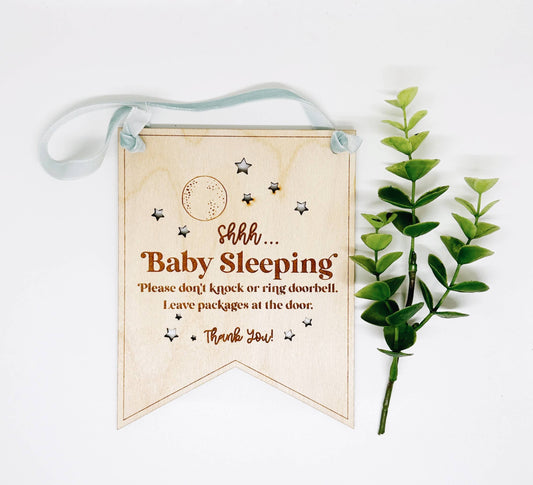 Baby Sleeping Sign, Please Don’t Ring Doorbell, Newborn