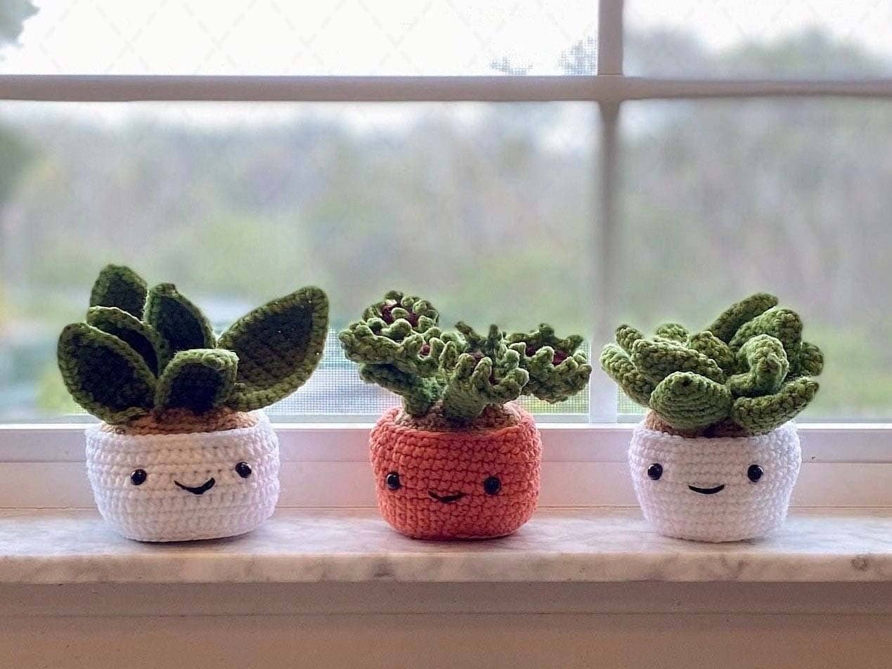 Crochet Succulent Plant, Amigurumi - Snake Plant Design