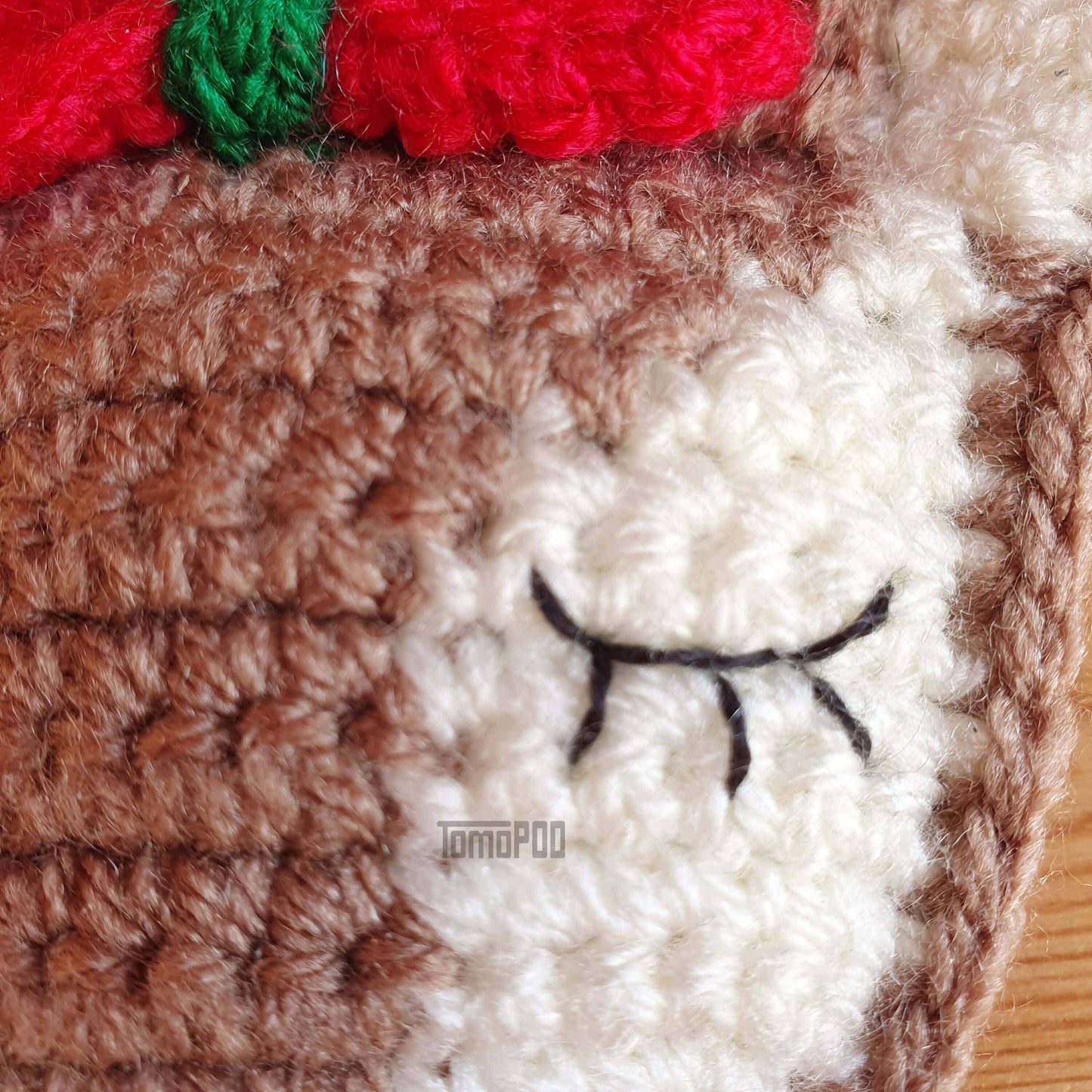 Crochet Sweet Snoozing Reindeer Ornament, Christmas Decor