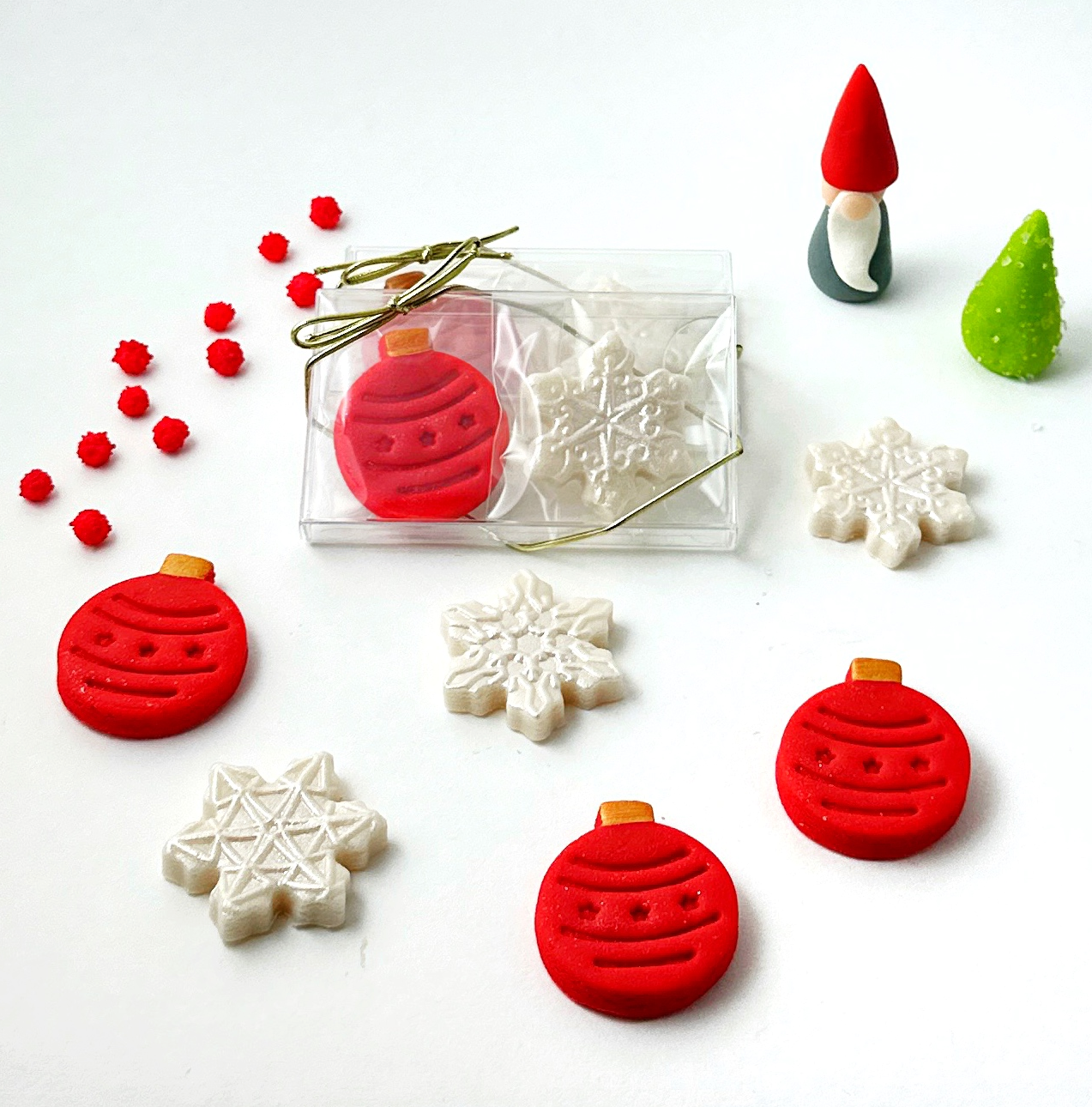Gourmet Marzipan Christmas Snowflake & Ornament Duets
