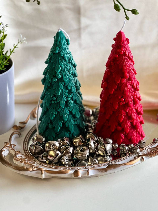 Charming Christmas Tree Candle 7x3in