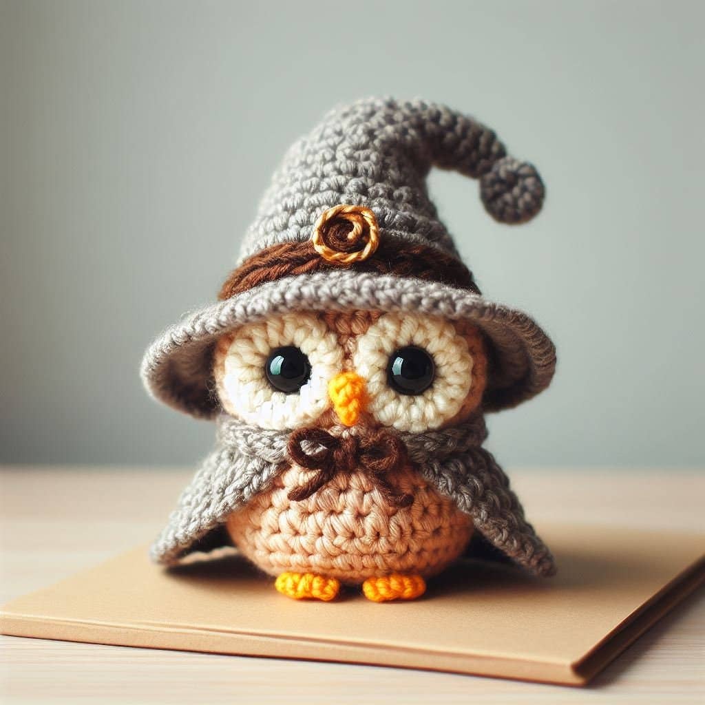 Crochet Magical Owl, Crochet Owl Wizard, Halloween Owl