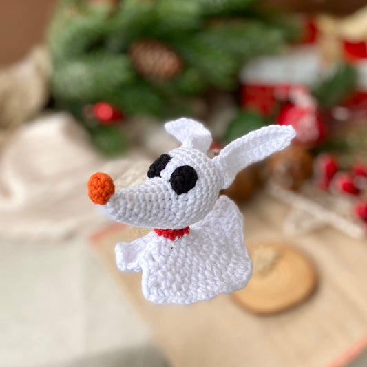 Ghost Dog Crochet, Amigurumi Ghost, Handmade Halloween Decor