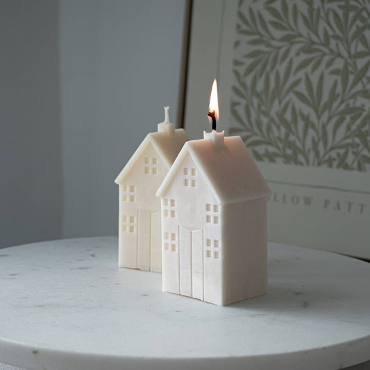 Christmas Cottage Candle, Scandinavian Winter Chalet Decor