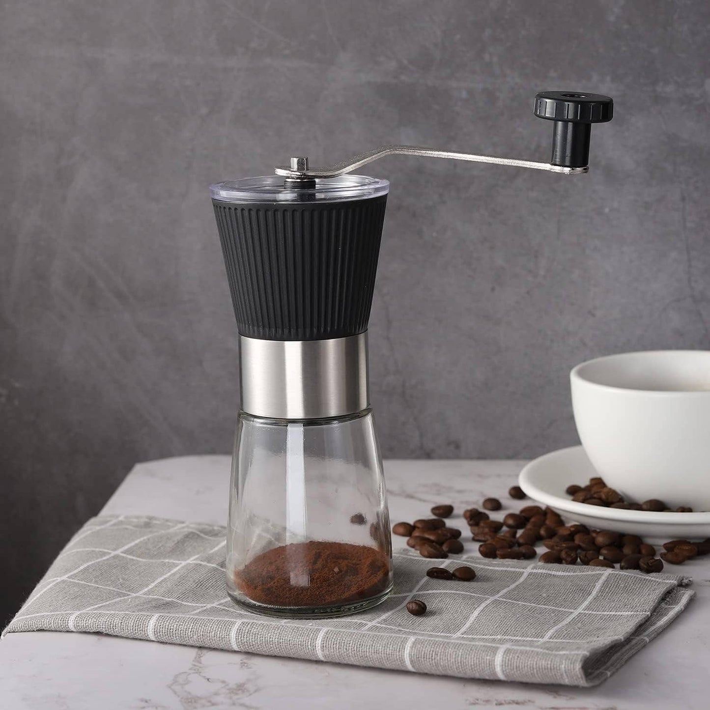 Hand Grinder Coffee Mill with Adjustable Conical Ceramic Bur
