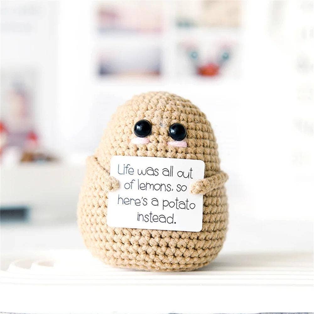 Handmade Crochet Positive Potato, Cute Amigurumi Potato