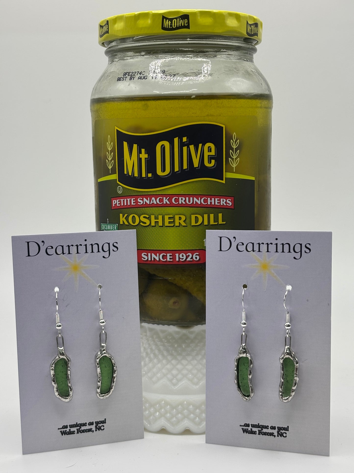 Stained Glass Pickle Earrings