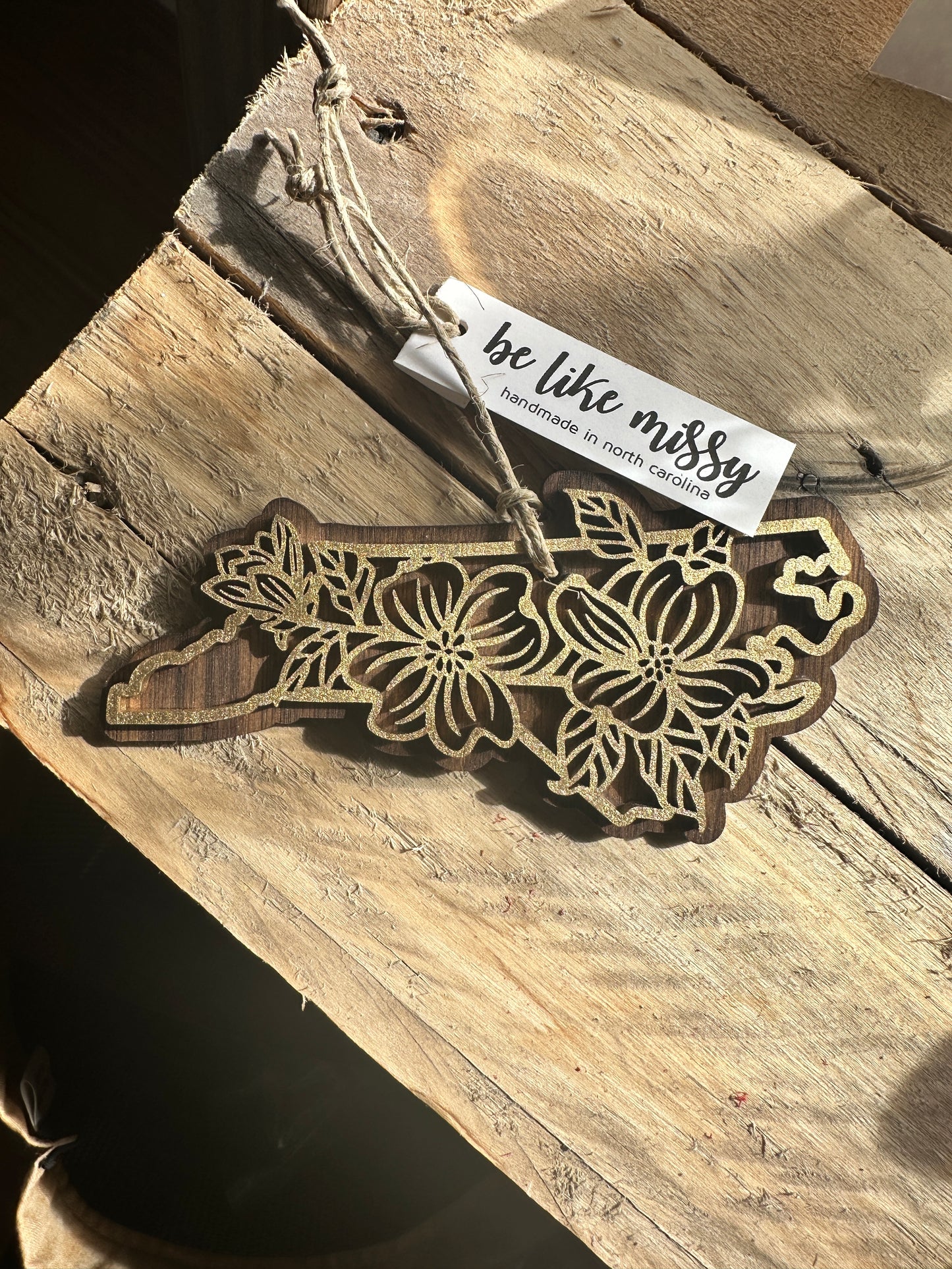 Wooden NC Ornament