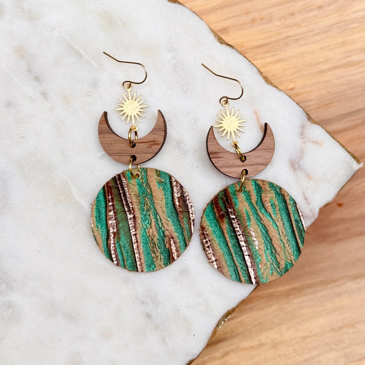 Be Like Missy - Leather + Wood Earrings