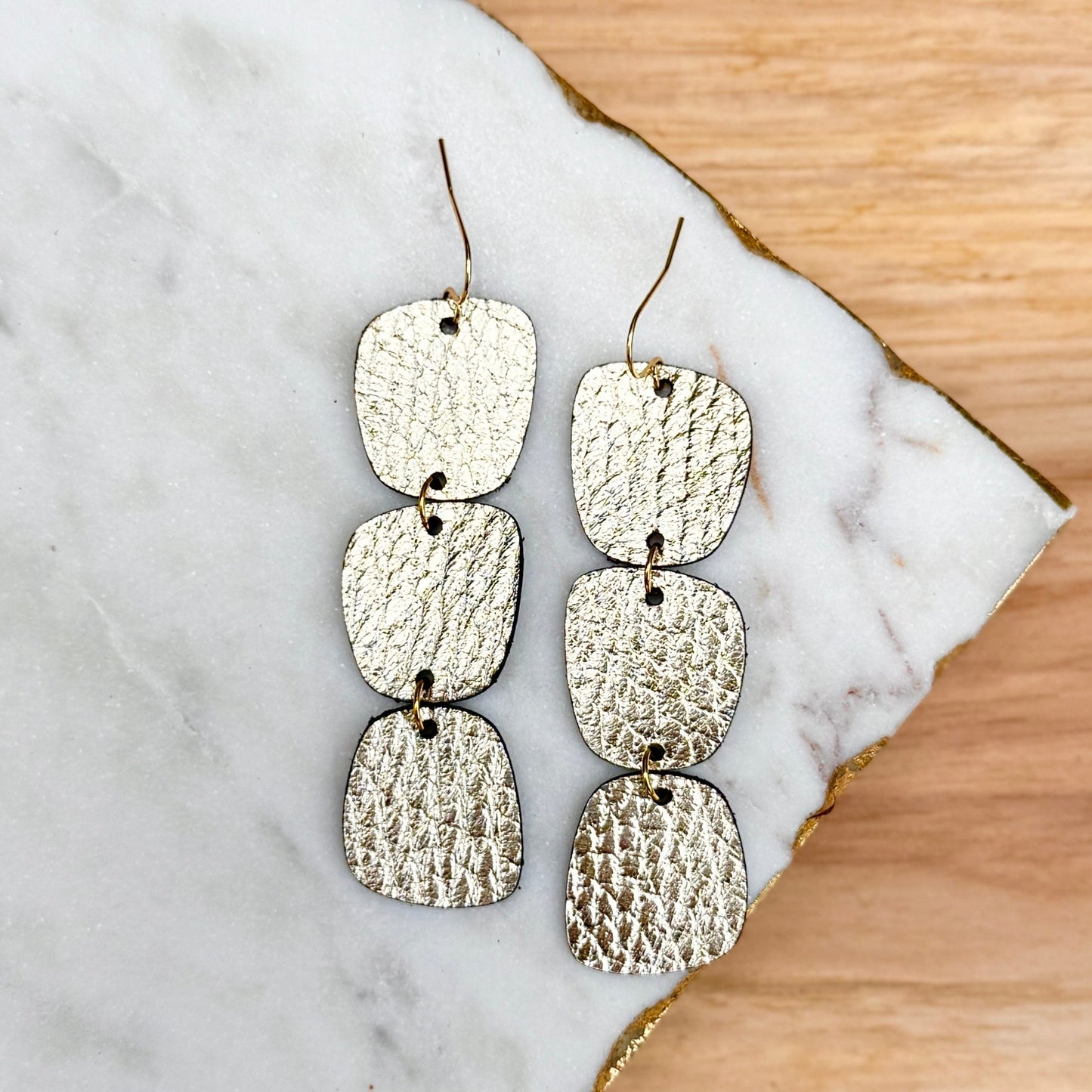 Be Like Missy - Leather + Wood Earrings