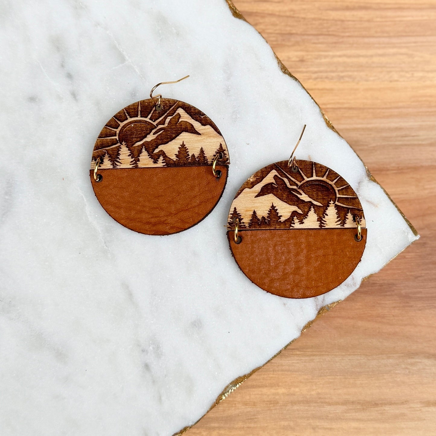 Be Like Missy - Leather + Wood Earrings