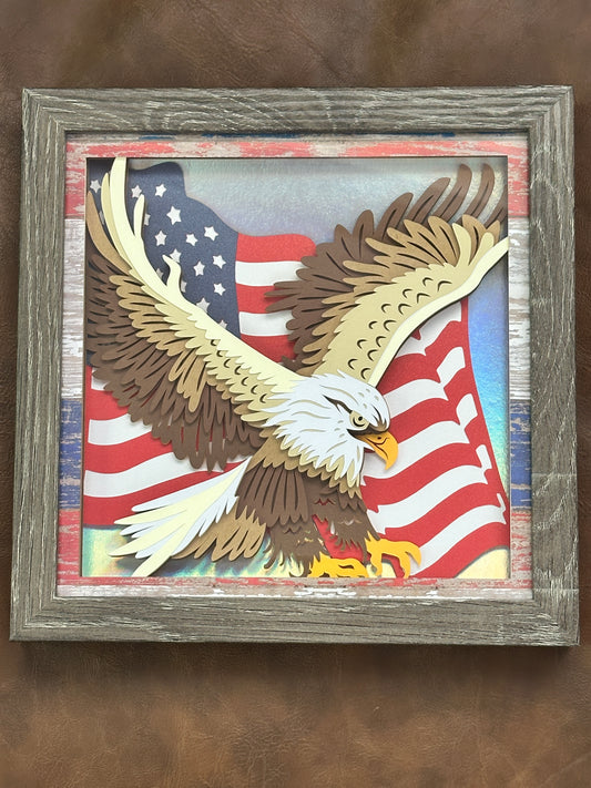 Shadow Box Paper Art 8x8”