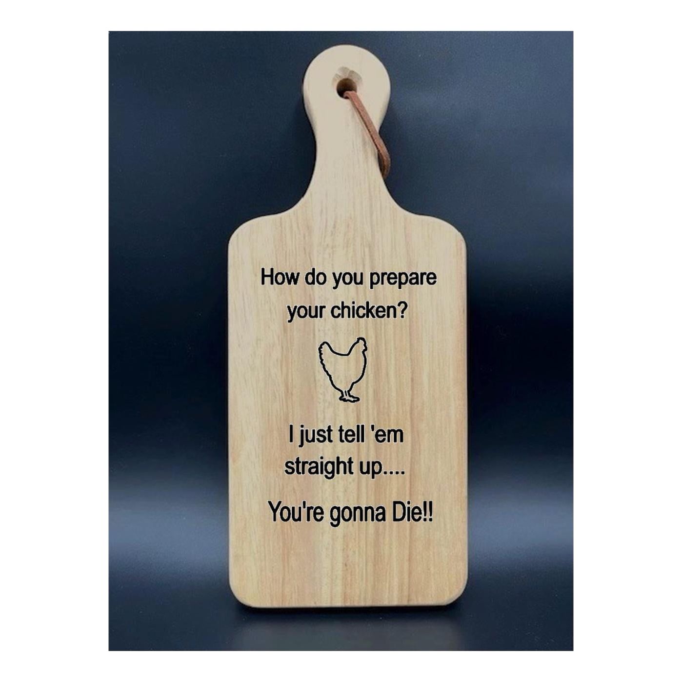Rustic Wooden Cutting Board With Funny Engravings (Small)