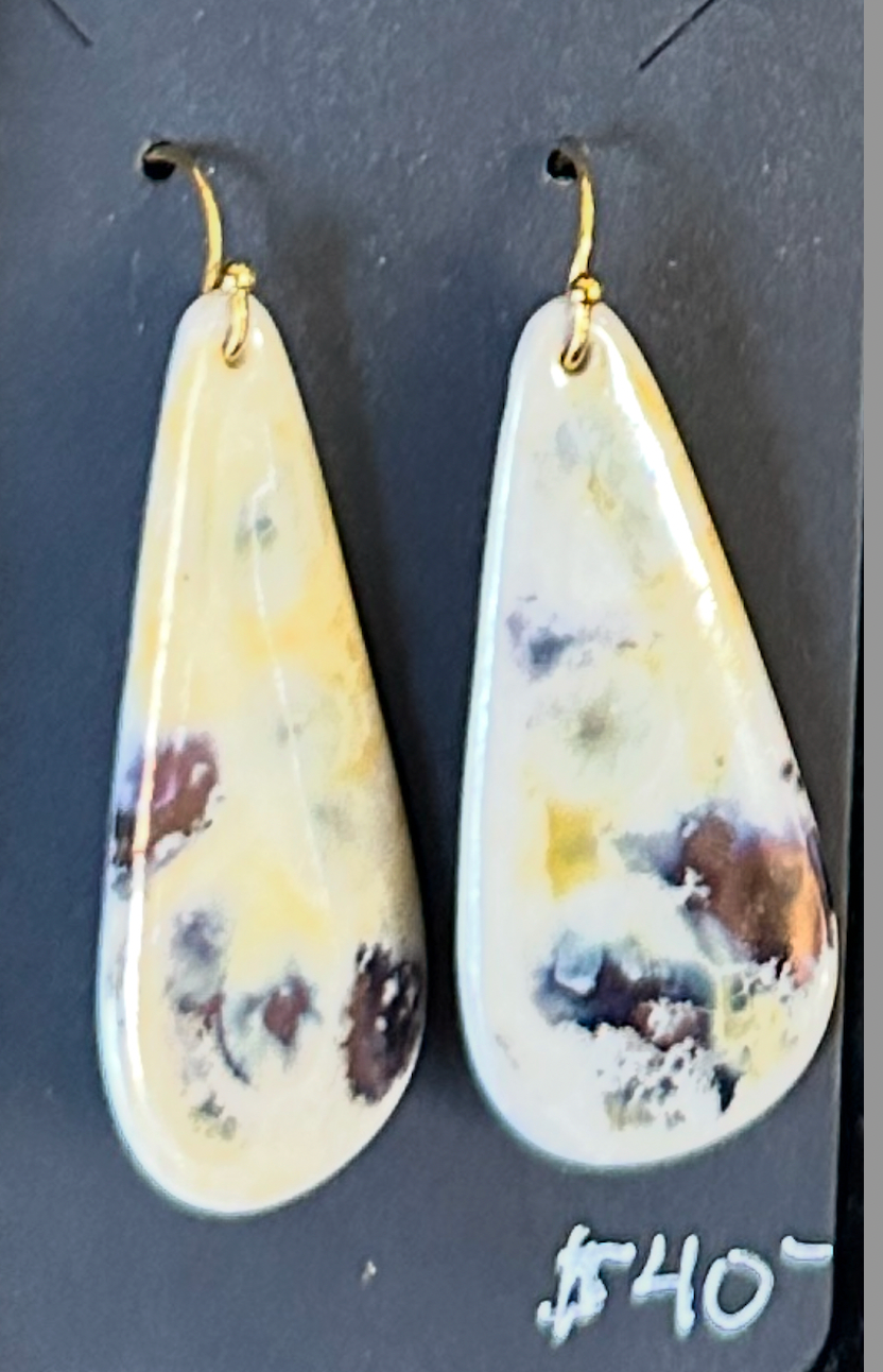 Hand Painted Porcelain Earrings