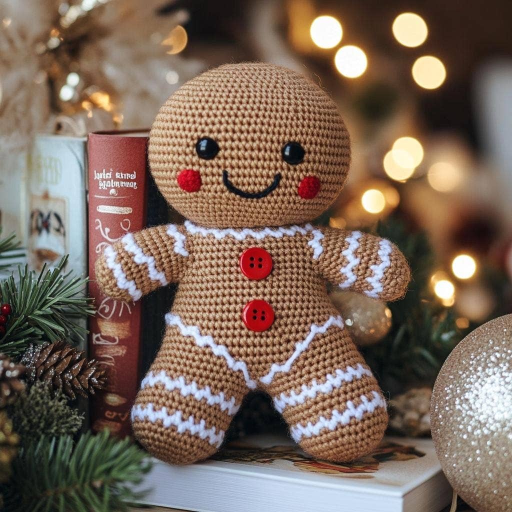 Crochet Christmas Gingerbread Man, Amigurumi Christmas