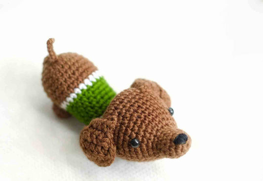 Crochet The Dachshund Dog, Amigurumi Dog, Handmade Plushie