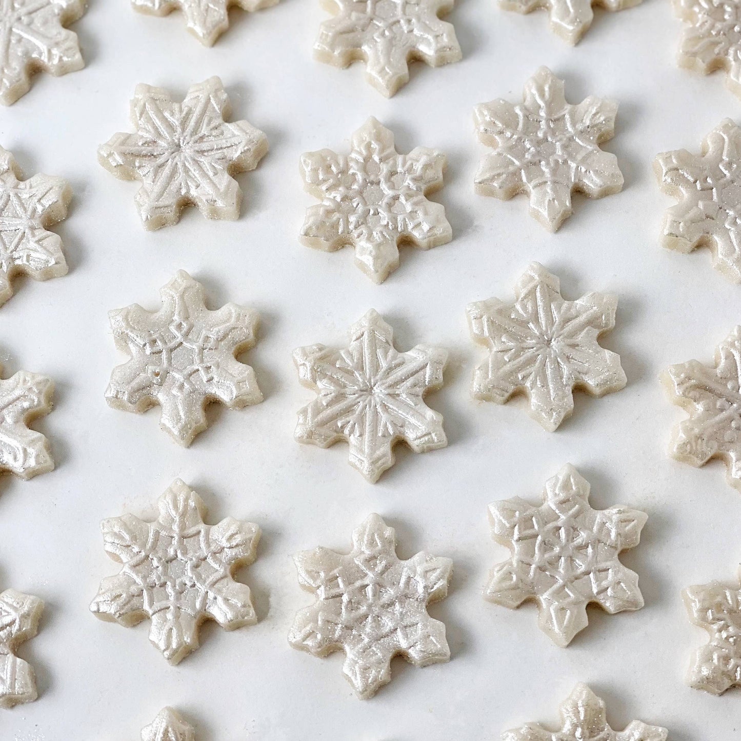 Gourmet Marzipan Christmas & Winter Candy Snowflakes