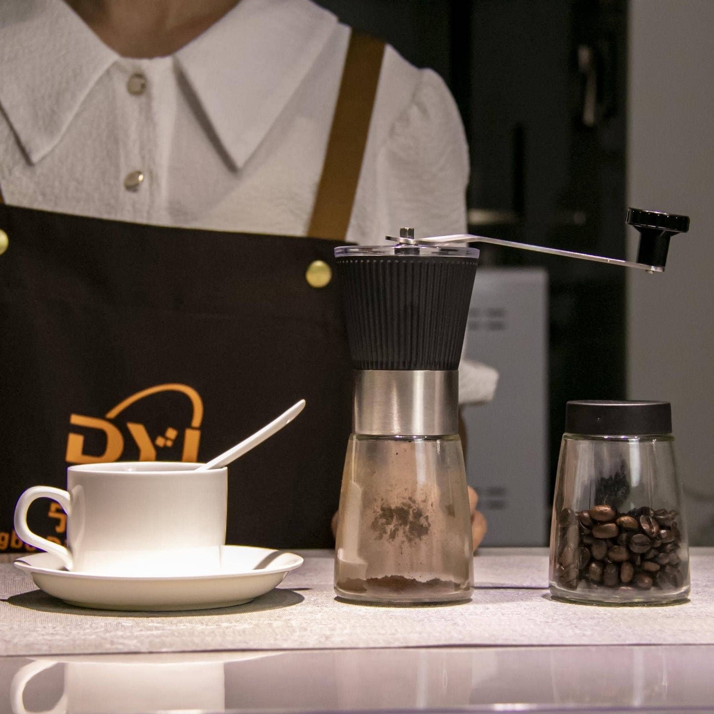 Hand Grinder Coffee Mill with Adjustable Conical Ceramic Bur