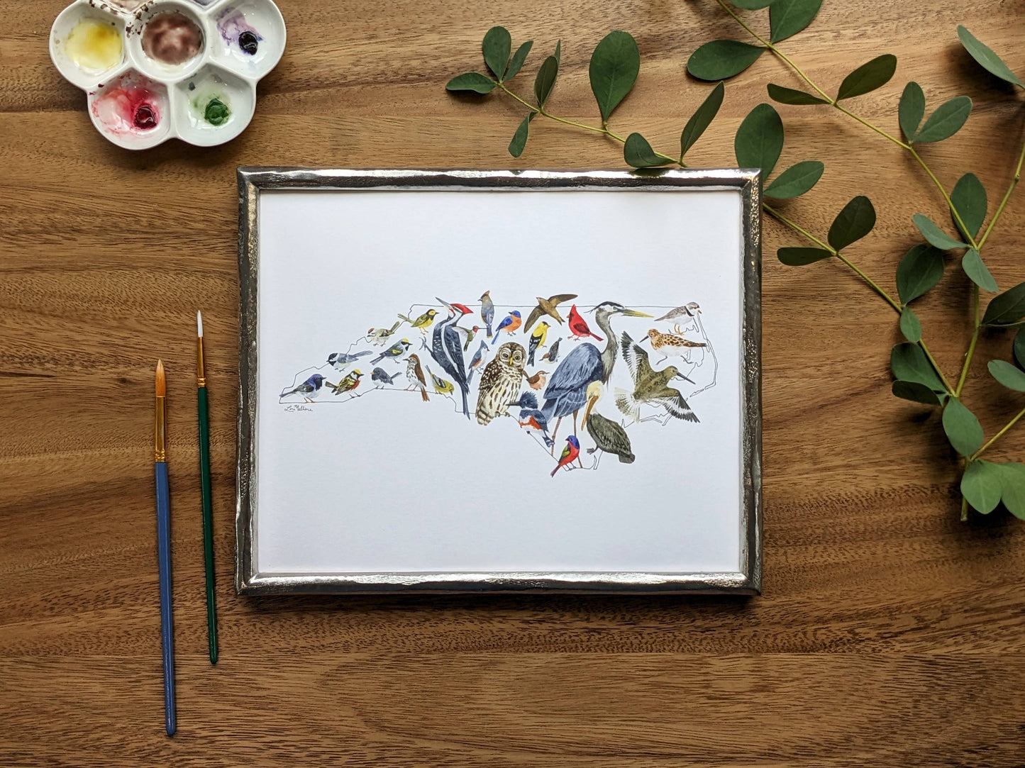 North Carolina Birds watercolor art print