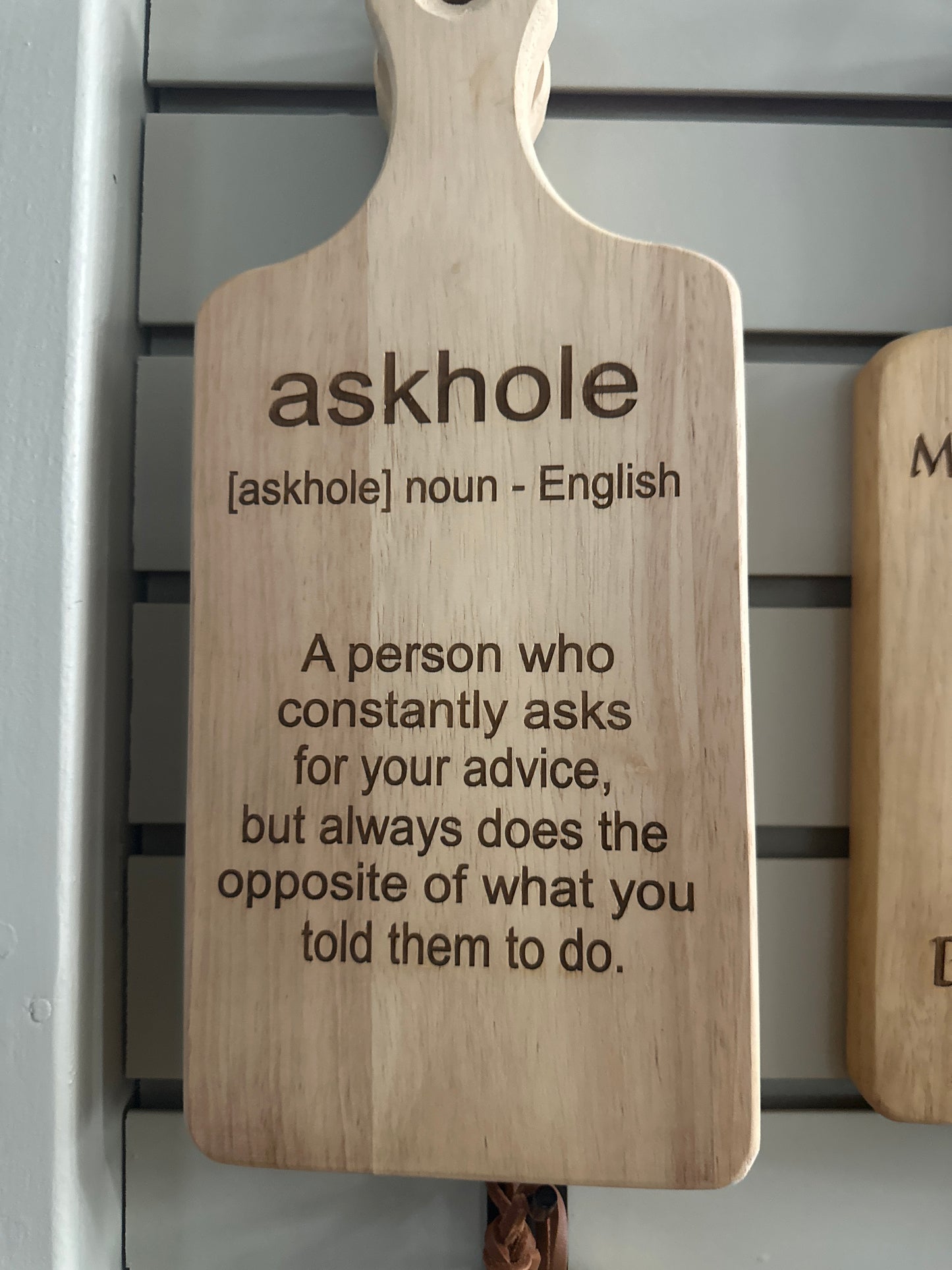 Rustic Wooden Cutting Board With Funny Engravings (Small)
